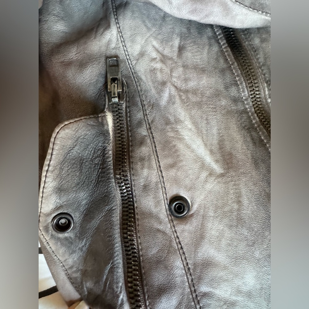 SWORD DISTRESSED AVIATOR MOTO LEATHER JACKET ITALY SIZE XS - Picture 14 of 15